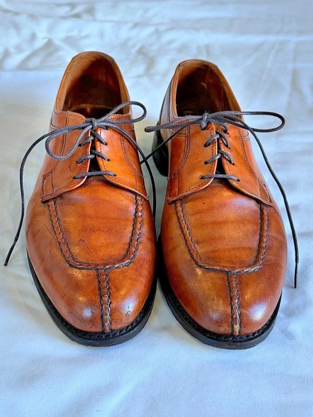 Allen Edmonds 19/22 Mens 9C Brown Leather Moc Toe Lace Up Shoes